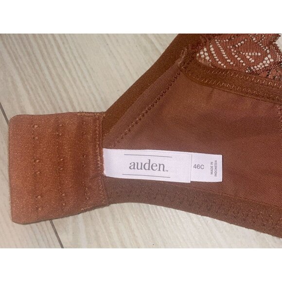 Auden Lightly Lined Balconette Coverage Underwire Bra Lace Womens 46C Brown New - Picture 6 of 7